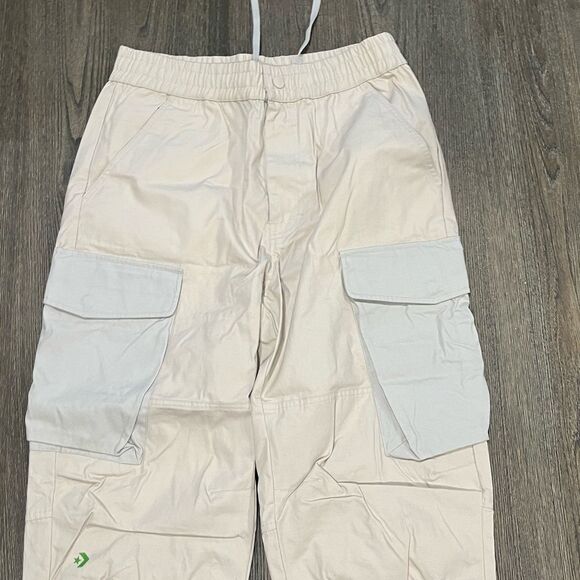 NWOT Converse Mens Cream White Cargo Jogger Pants Size M - Picture 3 of 10